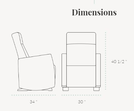 dutailier glider dimensions